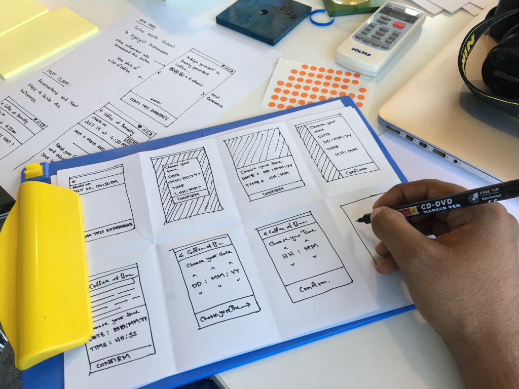 Sketching ideas for the app